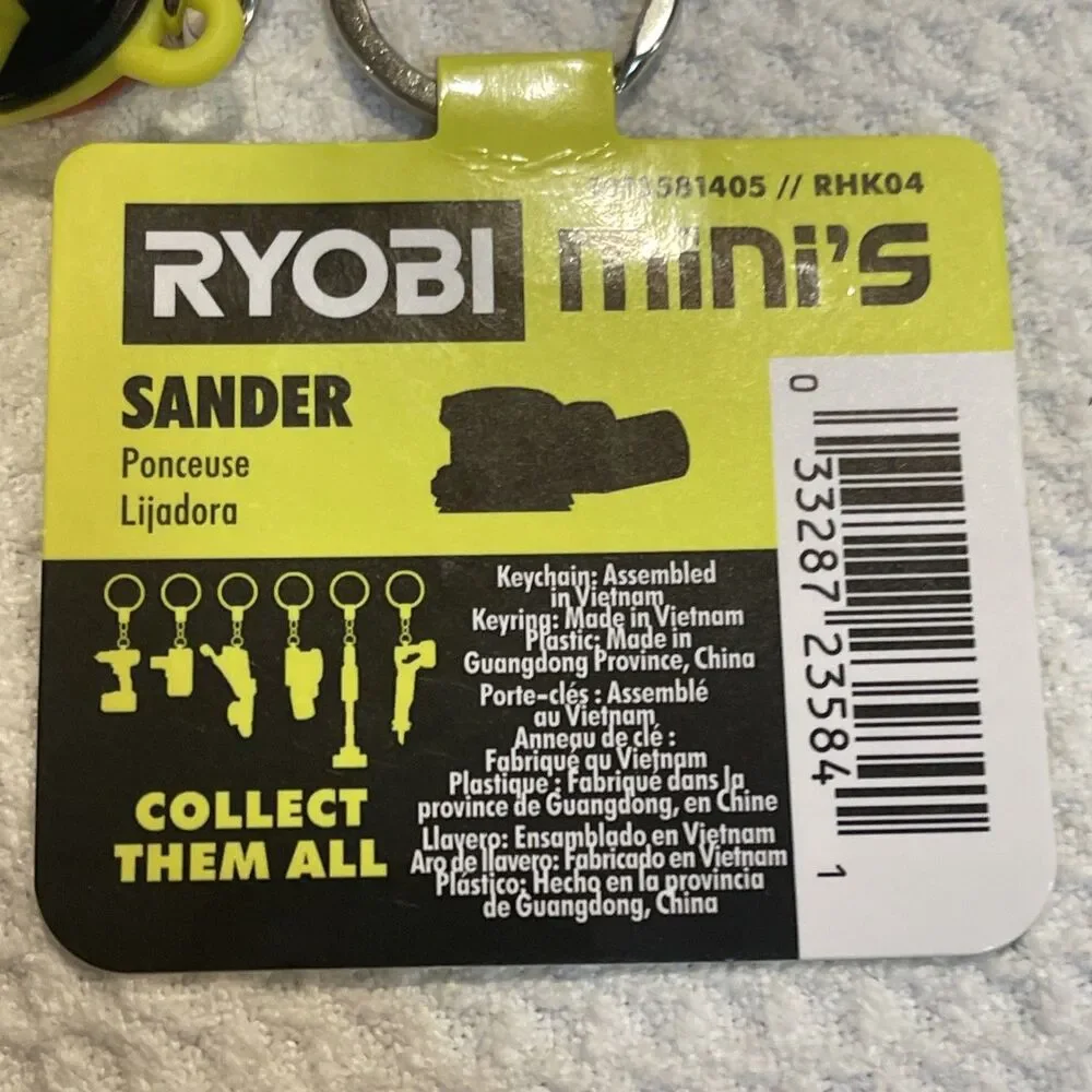 RYOBI Mini’s Keyring Keychain Orbital Sander, New, Christmas Gift, Dad
